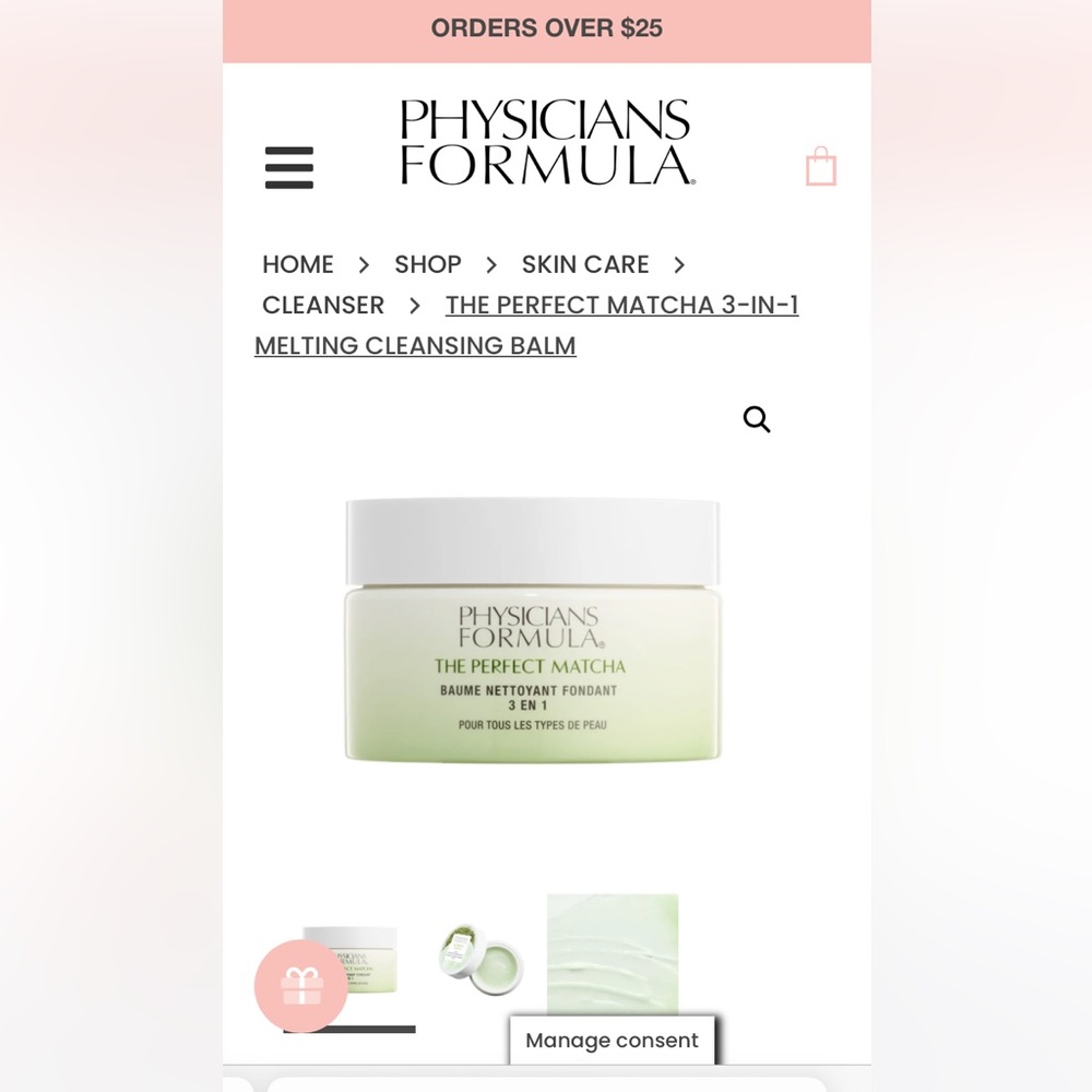 Physiciansβ Formula the perfect matcha 3in 1 melting cleansing balm